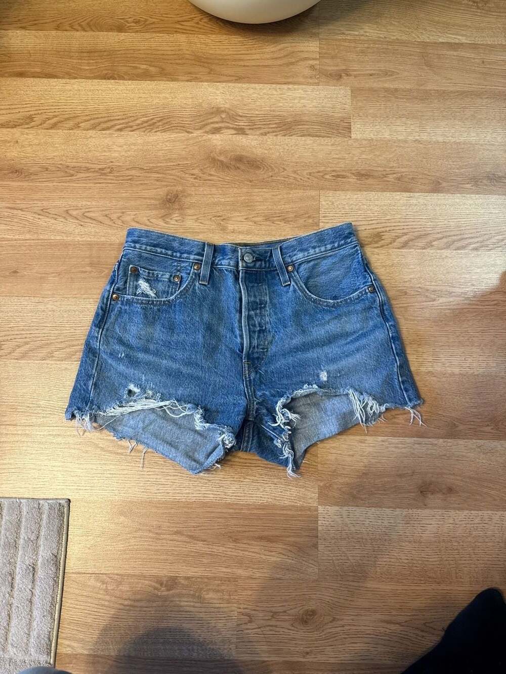 Levi's Premium 501 Original Distressed High Rise Cut-Off Shorts W29
